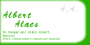 albert alacs business card